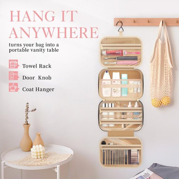 Travel Toiletry Bag Waterproof Hanging Organizer for Women Men Medium - Picture 5 of 7